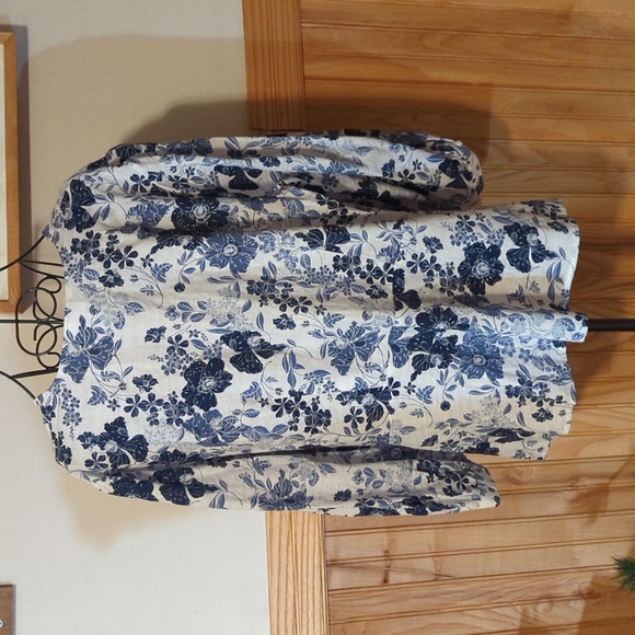 Liz Claiborne Top Blouse Floral Print Blue White Women's Plus Size 1X NEW NWT - Picture 5 of 10